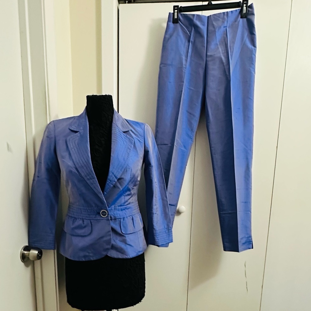 Luisa Spagnoli 100% Silk Suit Set Light Purple Pantsuit